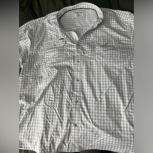 MENS Poncho Checkered Green Button Up XXL